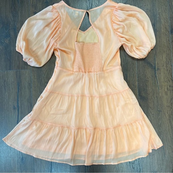 She + Sky orange tired mini dress SZ SM - Picture 3 of 4